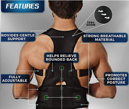 Posture Corrector Belt Unisex | 100X Zoom Magnetic Therapy Support