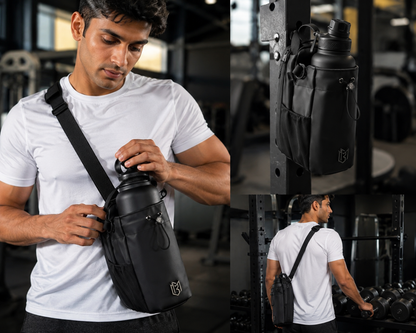 Magnetic Gym Bottle Holder Bag With Storage (Pack of 1)