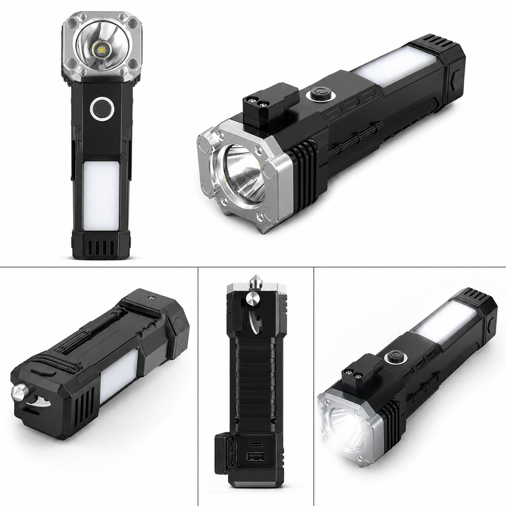 8-in-1 Rechargeable LED Emergency Flashlight