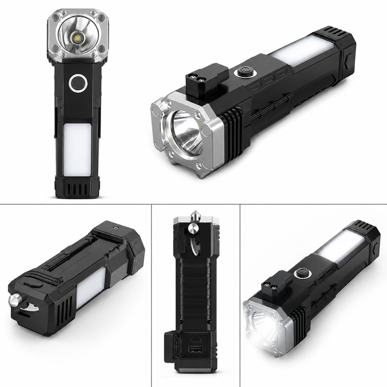 8-in-1 Rechargeable LED Emergency Flashlight