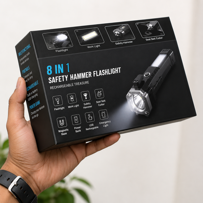 8-in-1 Rechargeable LED Emergency Flashlight