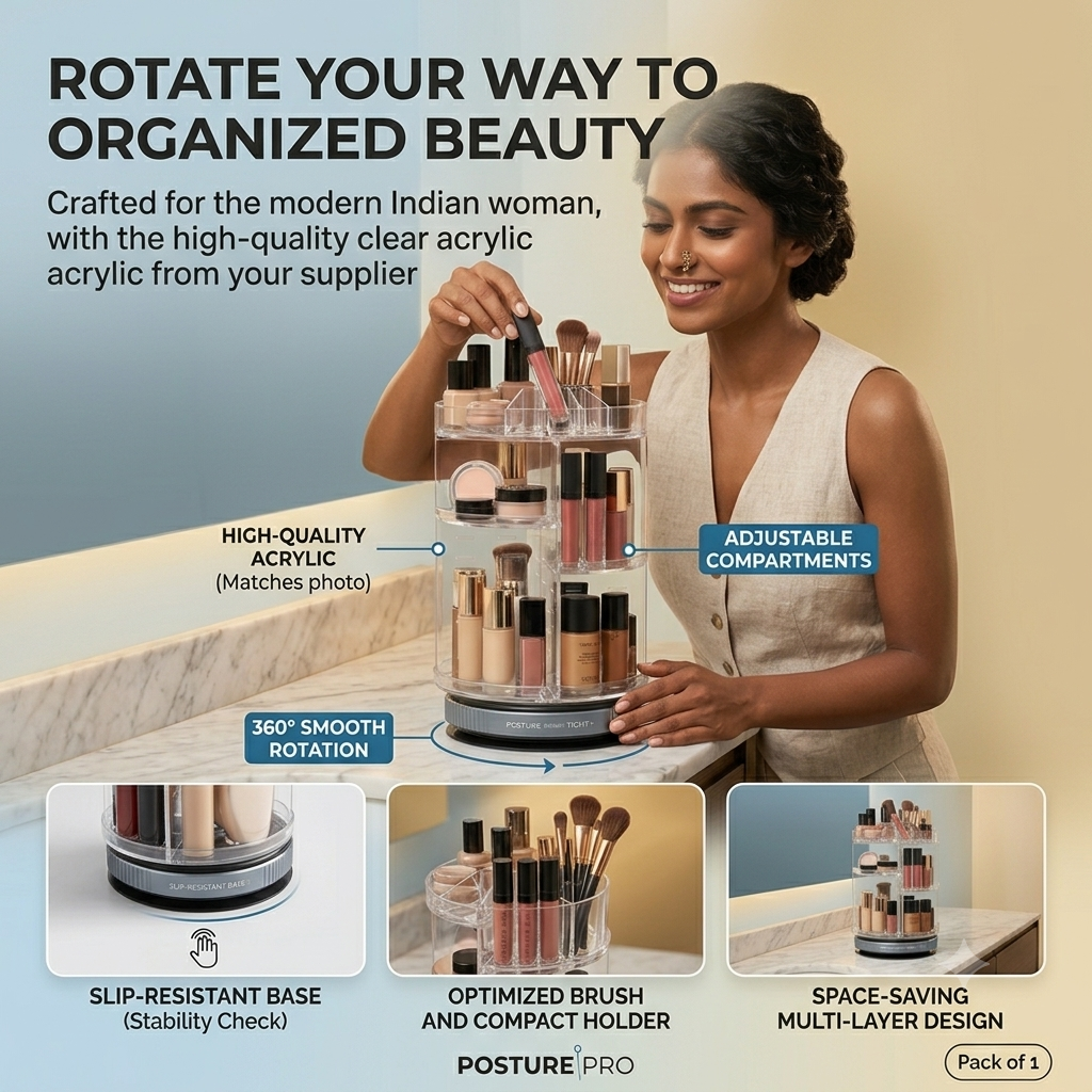 360° Rotating Acrylic Makeup Organizer