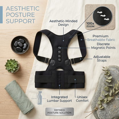 Posture Corrector Belt Unisex | 100X Zoom Magnetic Therapy Support