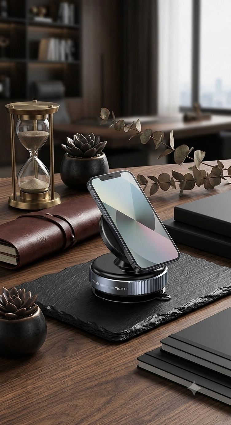 Universal Magnetic Suction Phone Holder | 360° Rotating, Adhesive-Free Mount