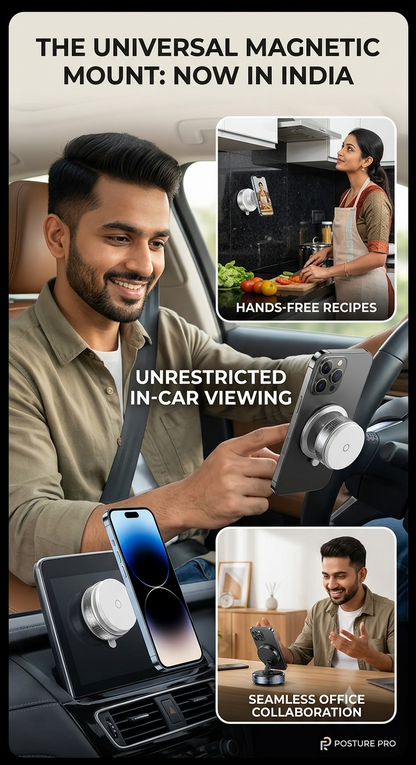 Universal Magnetic Suction Phone Holder | 360° Rotating, Adhesive-Free Mount